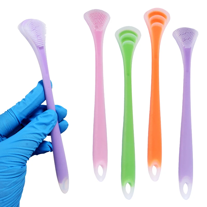 1pc Double-sided Silicone Oral Cleaning Tool Tongue Cleaner For Safe And Gentle Tongue Coating Removal For Better Dental Hygiene