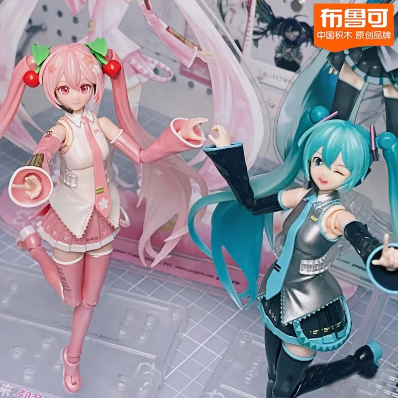 Blokees Hatsune Miku الكرتون أنيمي الجمعية تمثال لعبة أنيمي عمل الشكل البلاستيكية الاطفال اللعب دمية جمع أرقام هدية