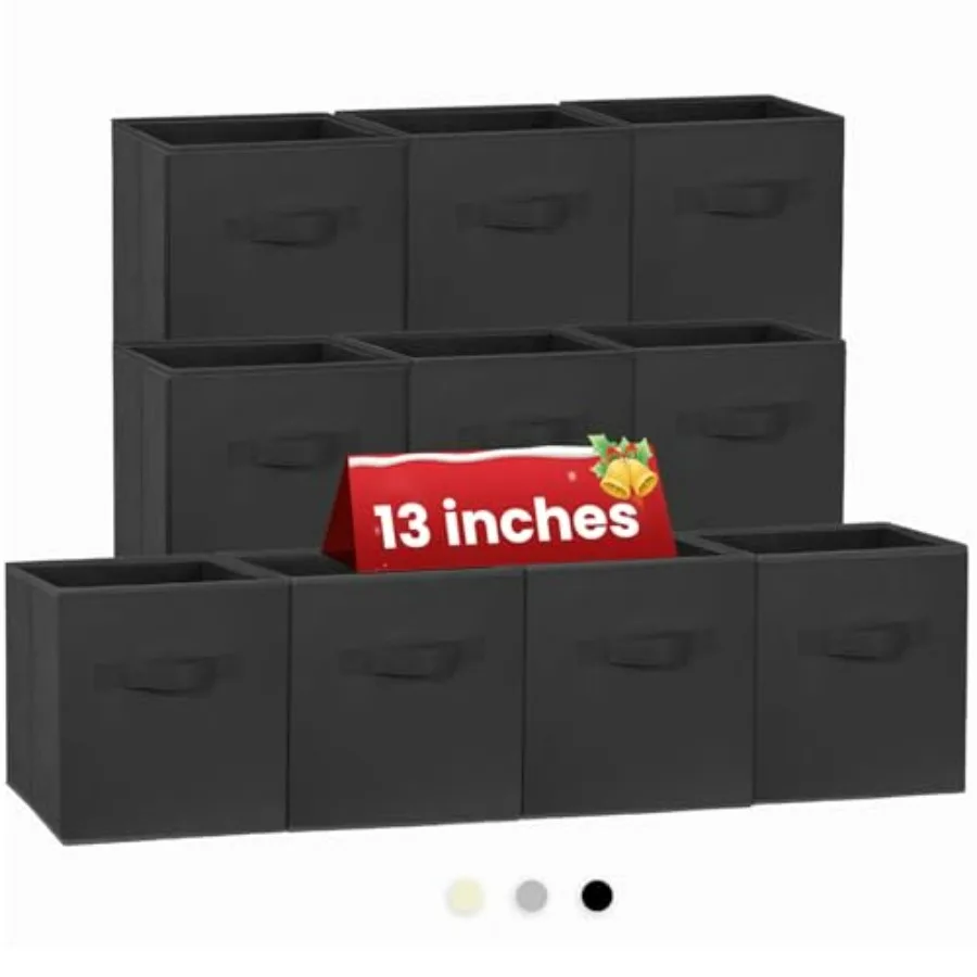

Большие складные контейнеры для хранения 13 дюймов, черные, для организации полок, детской, гардеробной, одежды, одеял, гостиной