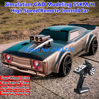 Simulation CAD Retro 55KM/H High Speed Remote Control Car 2.4G 4WD Angel's Eye Headlight Dual Tire Off Road Drift Racing RC Car