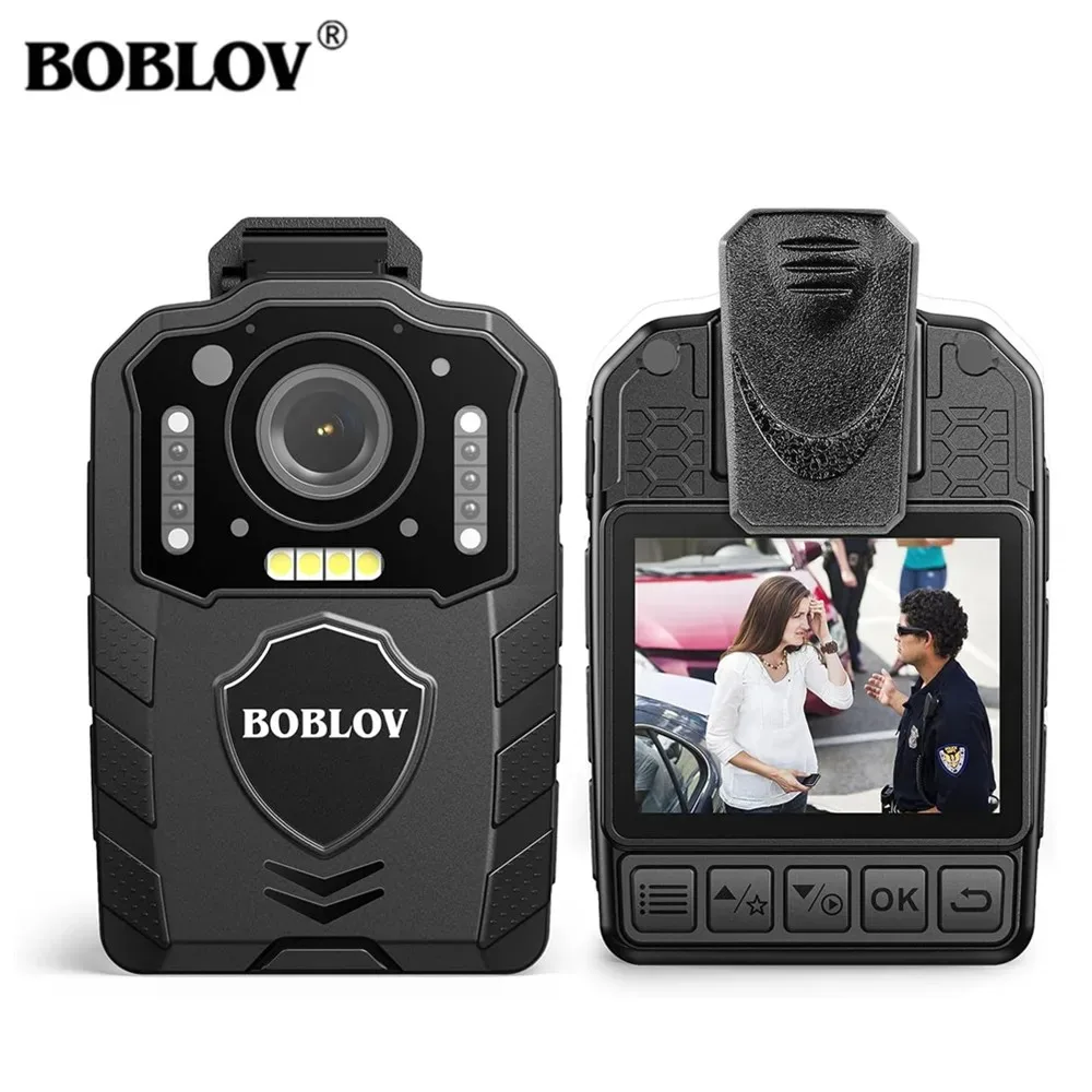 BOBLOV KJ25 128GB Body Camera 1080P Police Camera 3000mAh Battery13H Recording Night Vision Mini Camcorder Law Enforcement