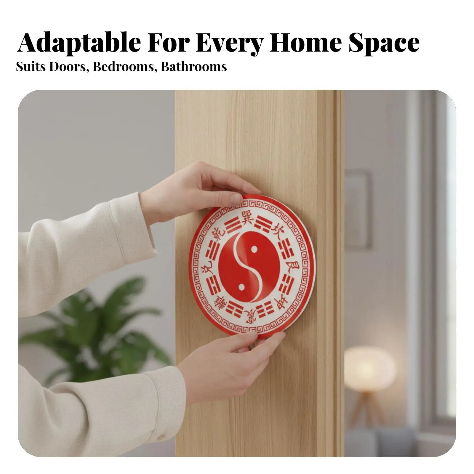 Bagua Sign Alloy Octagonal Plaque Five Elements Door Decoration Feng Shui Talisman for Home Bedroom Bathroom