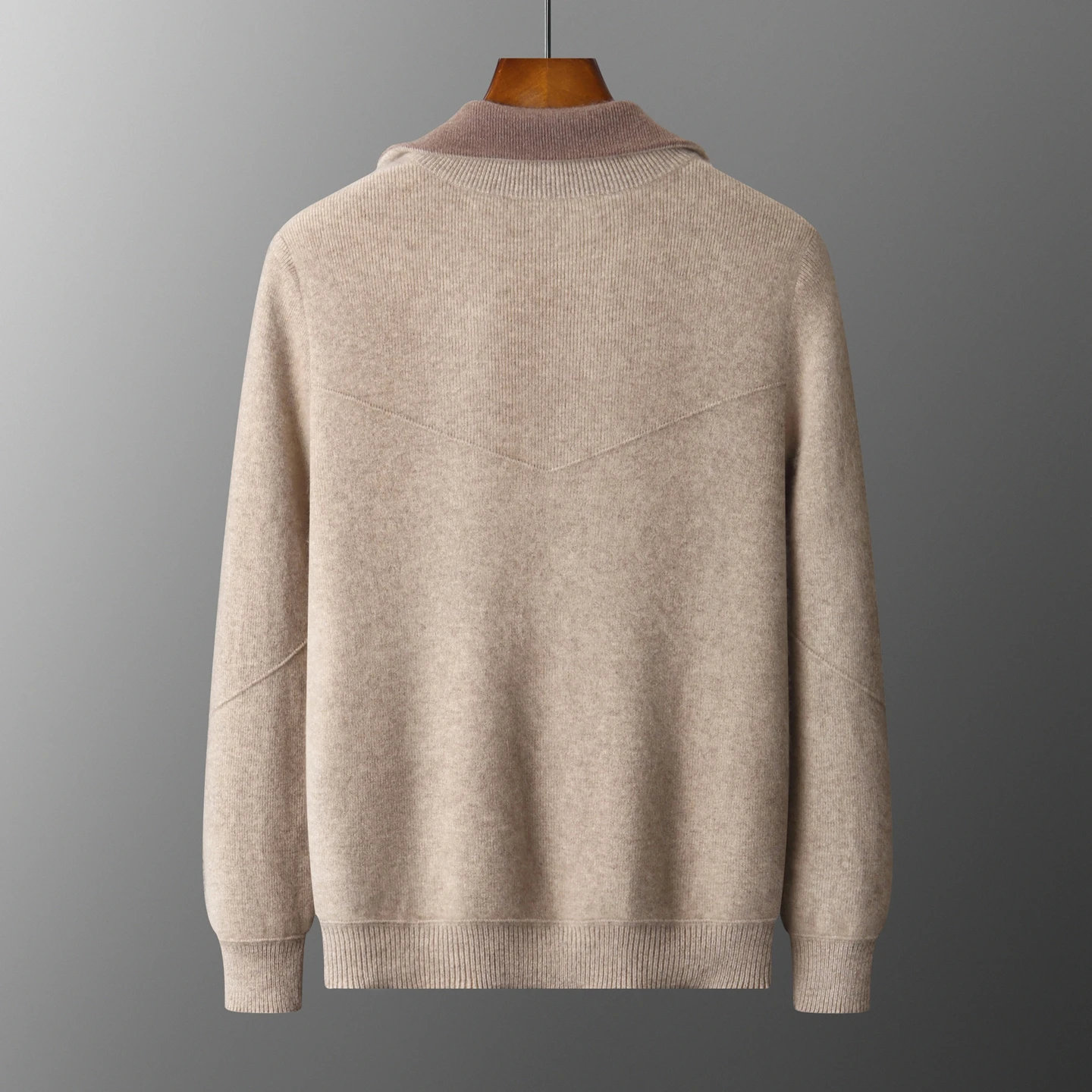 New Product: 100% Merino Wool Knitted Cardigan Men Lapel Collar Zipper Jacket Autumn Winter Thick Warm Men's Clothing Outerwear.