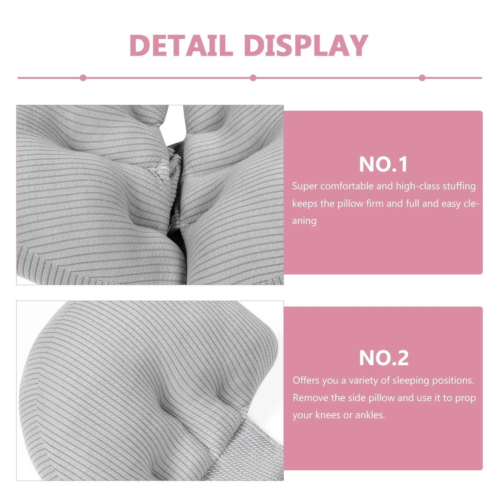 

U Shaped Pillow for Women Side Sleeping Waist Pillow Side Sleeping Waist Support Double Wedge Cushion Comfort Lumbar Pillows