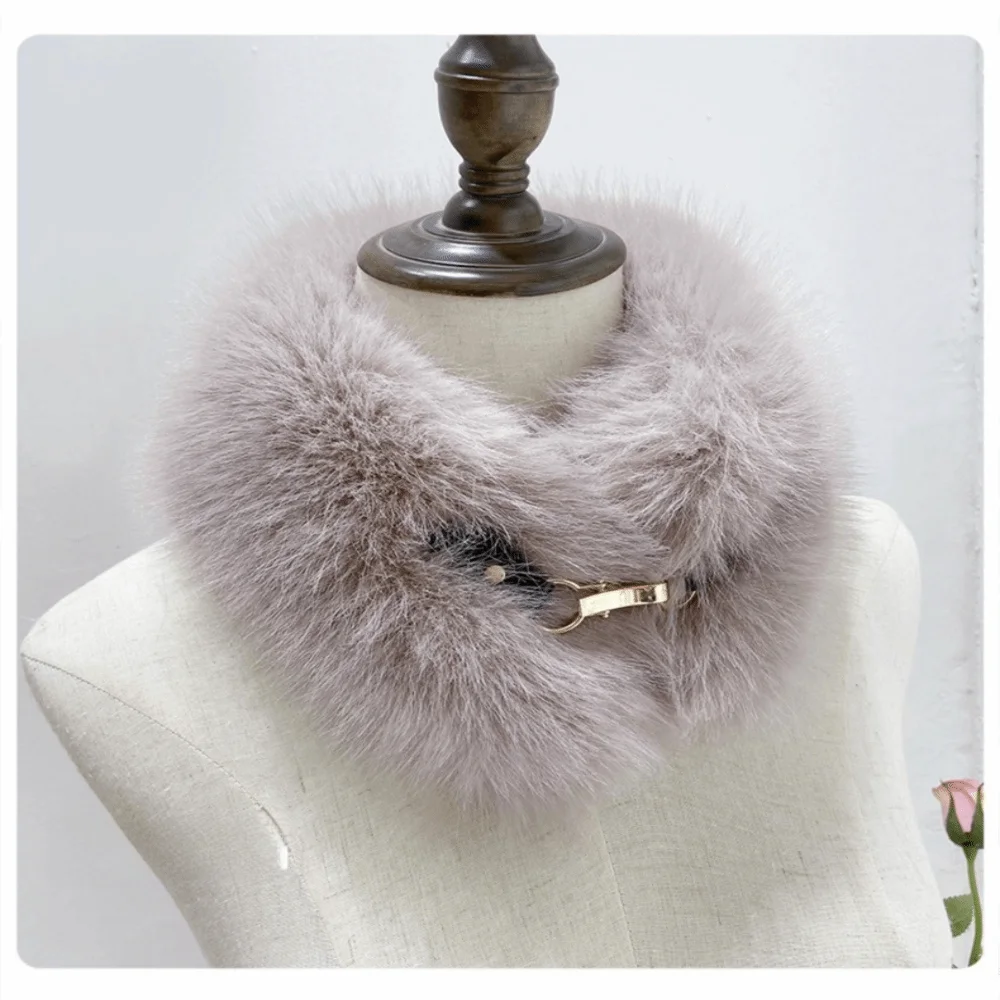 

Модный воротник из искусственного меха, мягкий защитный шарф для шеи, зимнее теплое пушистое пальто, искусственный воротник