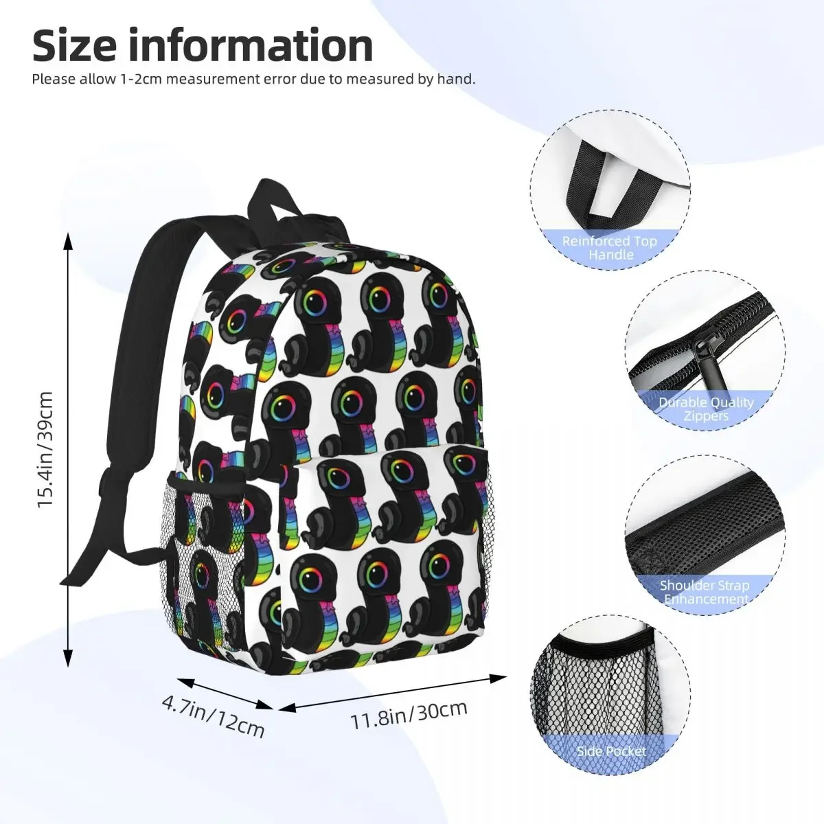 Sneki Snek Fan Design Razer RGB Sticker Backpacks Boys Girls Bookbag Fashion Children School Bags Laptop Rucksack Shoulder Bag