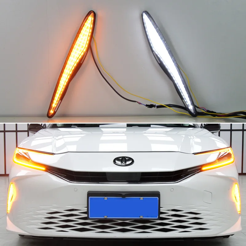 

2PCS LED Daytime Running Light For Toyota Camry 2024 Car Accessories Waterproof ABS 12V DRL Fog Lamp Decoration