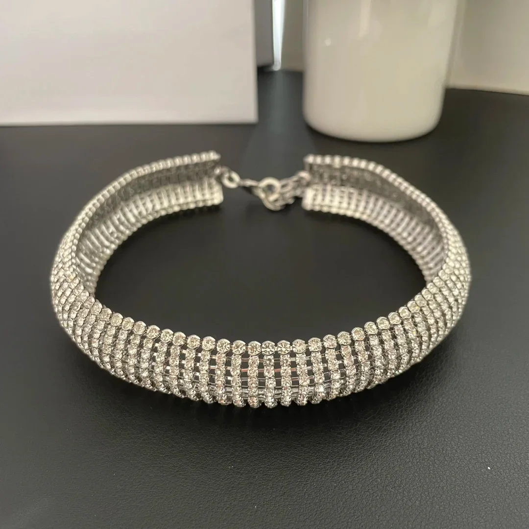 Fashion Europe Famous Designer Brand Crystal Ear Clip Necklace Women Top Quality Jewelry Trend