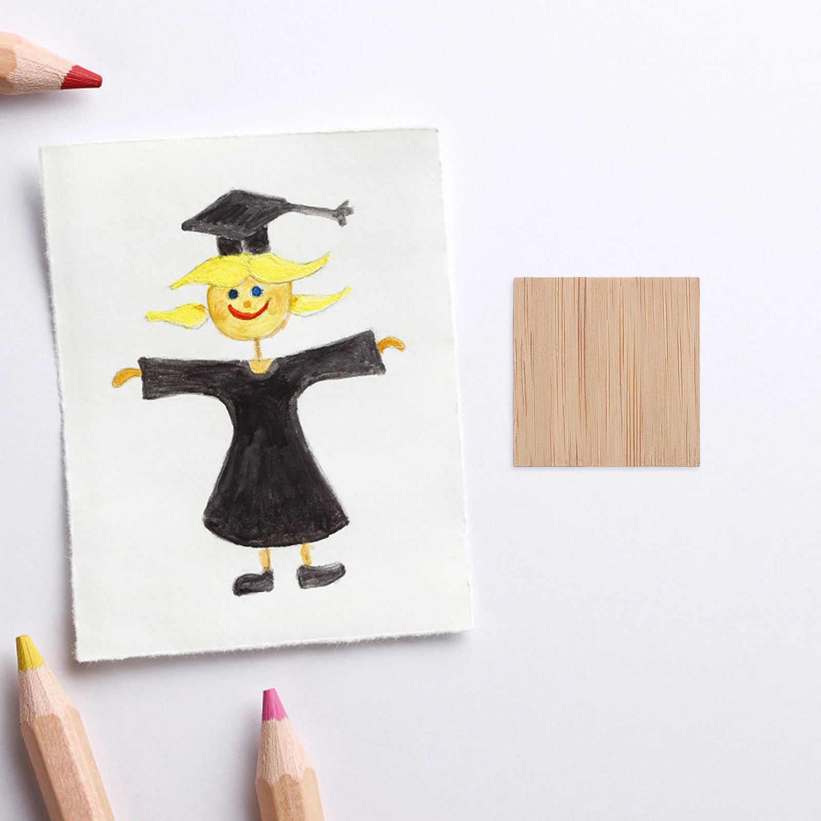 25 قطعة شرائح الخيزران غير المكتملة لتقوم بها بنفسك قطع مربعة المواد الحرفية سطح أملس آمن لرسم الكتابة نحت الهدايا #4