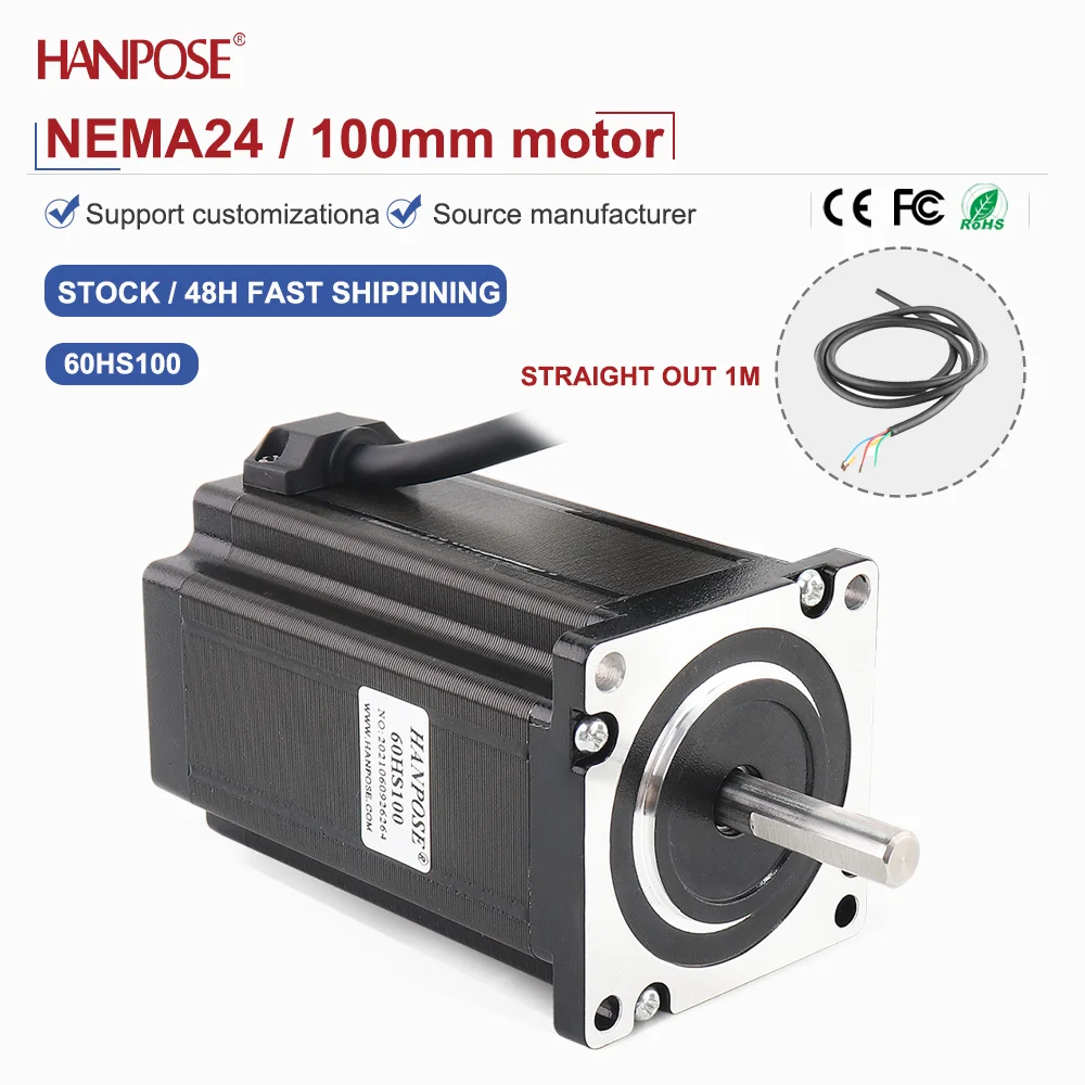 NEMA24 60HS100 stepper motor 3.5N.m 4.0A two-phase four wire 3D printing accessories motor manufacturer direct sales