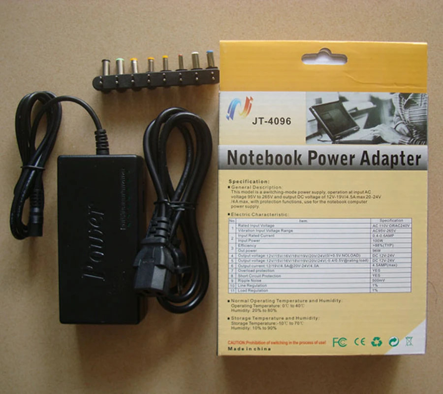 

100pcs/lot Universal 96W 110-240V AC Adapter Power Supply Charger EU US UK AU Plug for PC Laptop Notebook