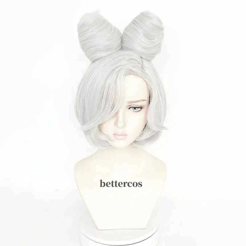 Doce 2025Purah Cosplay Perucas Princesa Zelda Curto Prata Branco Pãezinhos de Alta Qualidade Resistente ao Calor Synthetci Cabelo Anime Peruca +