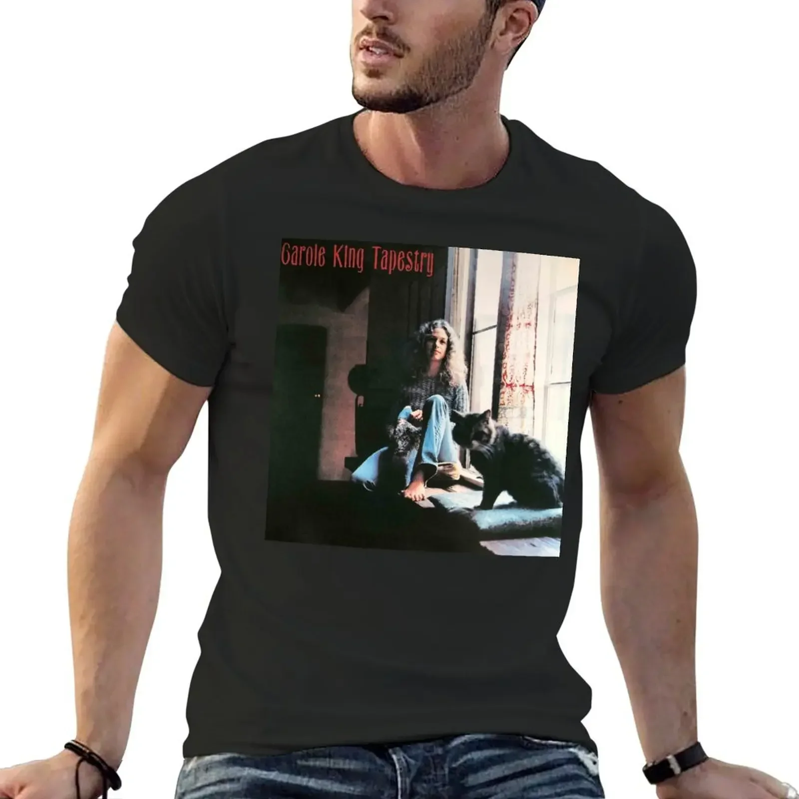 

Carole 1971 Tapestry Vinyl T-Shirt sweat aesthetic clothes blue archive t shirts for men cotton