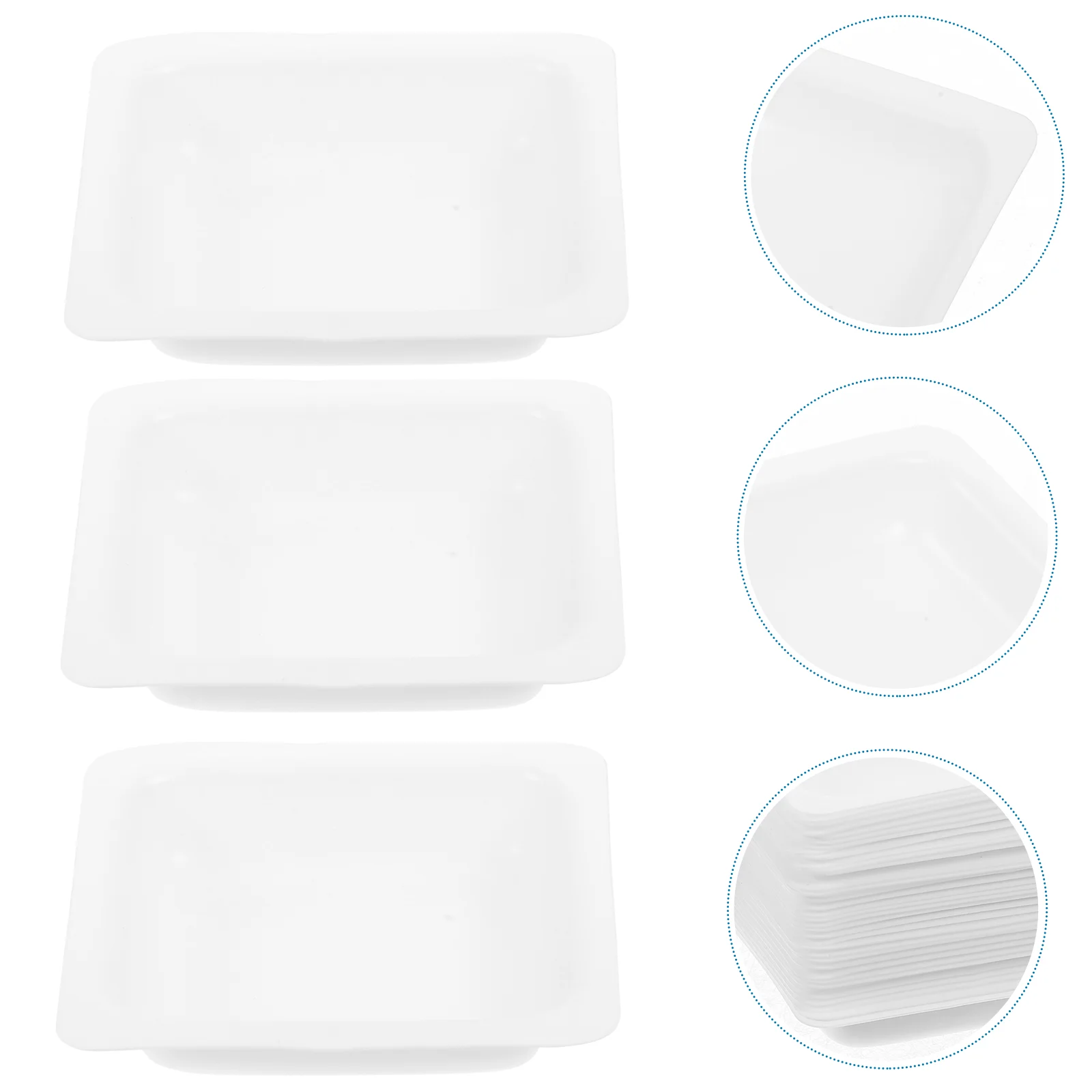 100 Pcs Weighing Dish Plates Sample Tray Ship Small Trays Labs Supplies Plastic Equipment