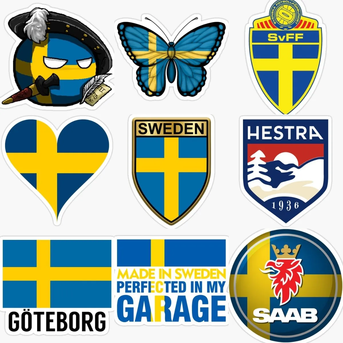 Sweden Flag Emblem Creative Stickers Car Truck Vinyl Laptop Motorcycle Wall Bicycle Door Table Helmet Off-road Decal Assecories