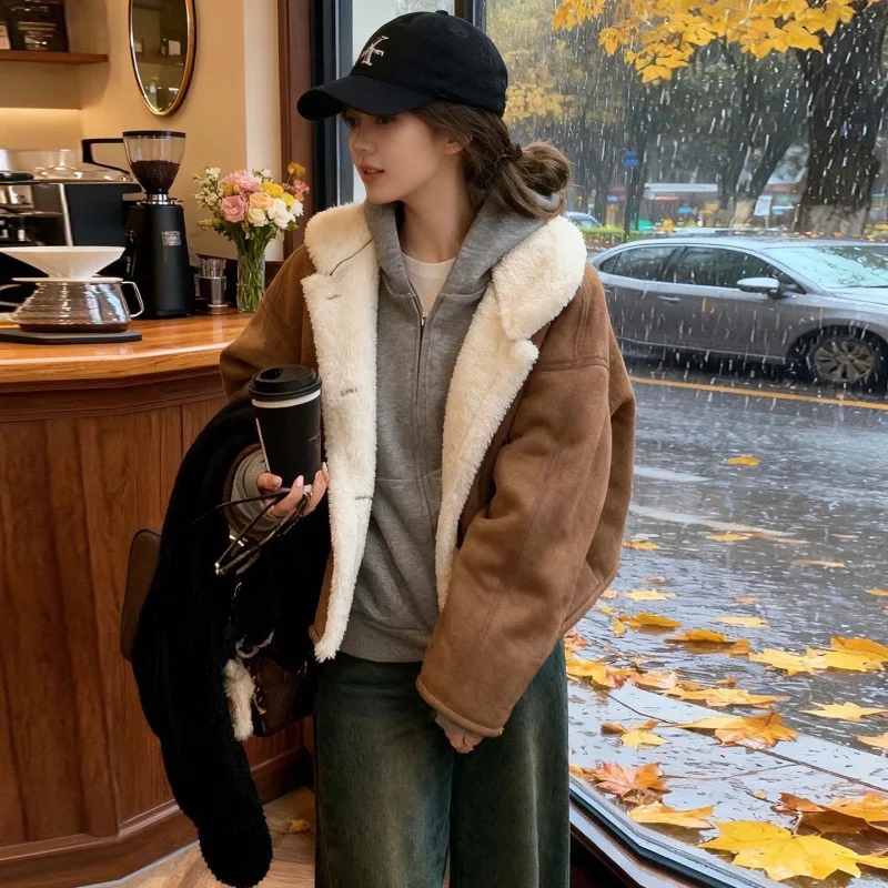 Manteau d'hiver écologique pour femme, veste en fourrure d'agneau, manches longues, capuche, Ultra-fin, cuir intégré et fourrure, élégant pour les déplacements