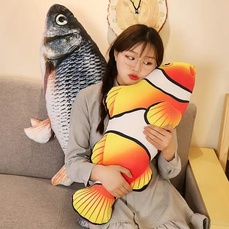 

30-100cm Simulation Funny Fish Plush Toys Stuffed Soft Animal Carp Plush Pillow Creative Sleep Cushion for Kids Girls Xmas Gift