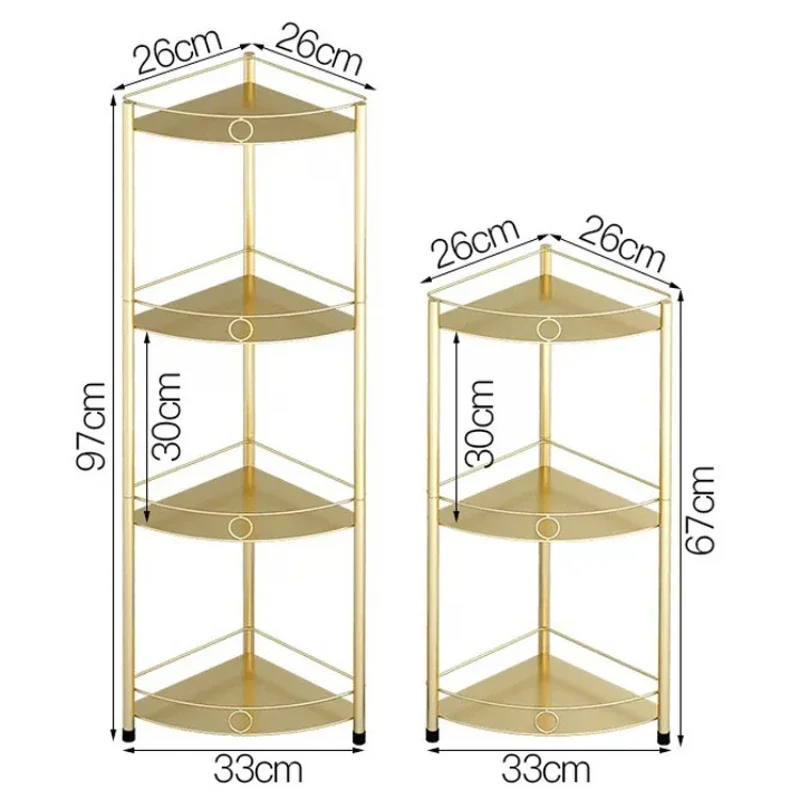 Light Luxury Multi Layer Bathroom Organizer, Corner Floor Tripod, Home Storage Shelf, Living Room Plant Holder