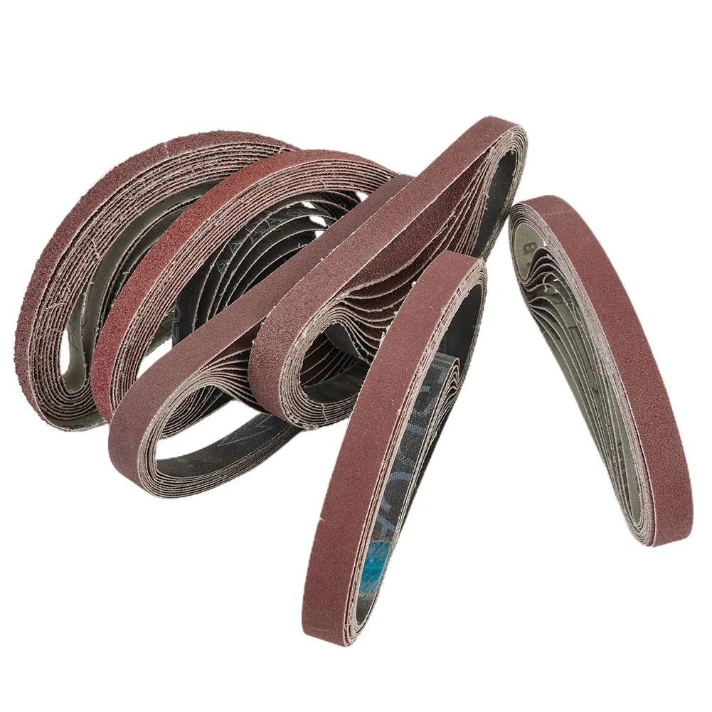 60pcs Tool Sanding Belts 13x457mm 40/60/80/120/180/240 Grit For Abrasive Tools Sandpaper Belt Tools Accessories Sandpaper