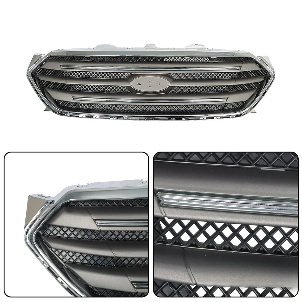 Fit For Ford Taurus 2013-2019 Front Bumper Upper Grille Assembly Chrome Grill