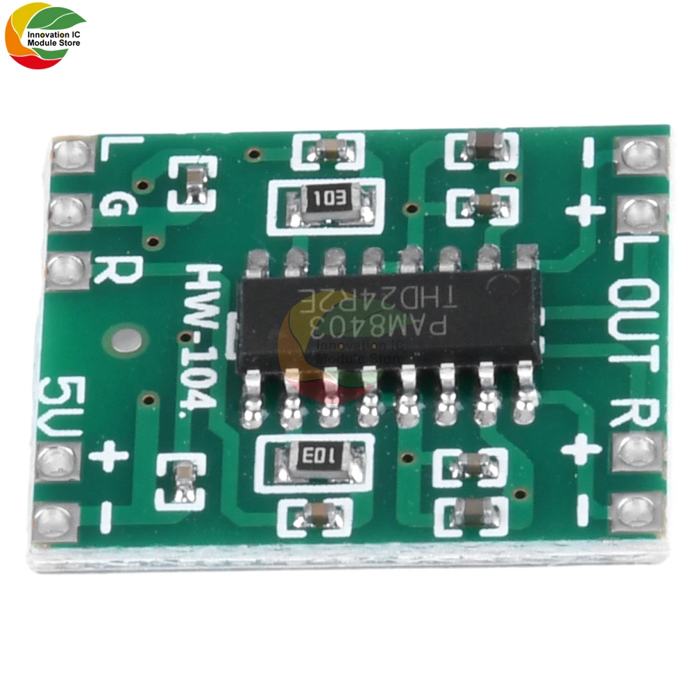 PAM8403 Super mini digital amplifier board 2 * 3W Class D digital amplifier board efficient 2.5 to 5V USB power supply