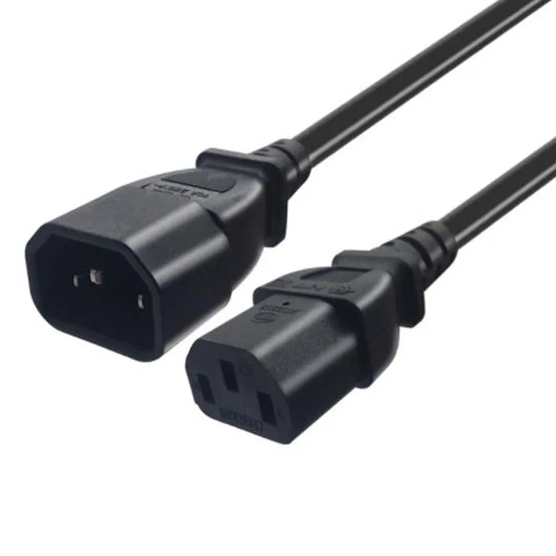 Zwarte 1.0M 2.0M 3.0M PVC Koper IEC320 C13 C14 C15 C19 C20 Verlengsnoer 10A / 16A Laadkabel