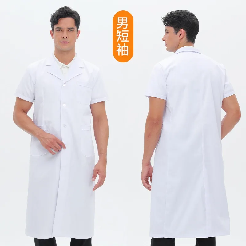 Arzt-Labormantel, langärmelig, robust, zahnärztliche Uniform, Klinik, medizinische Baumwollkleidung