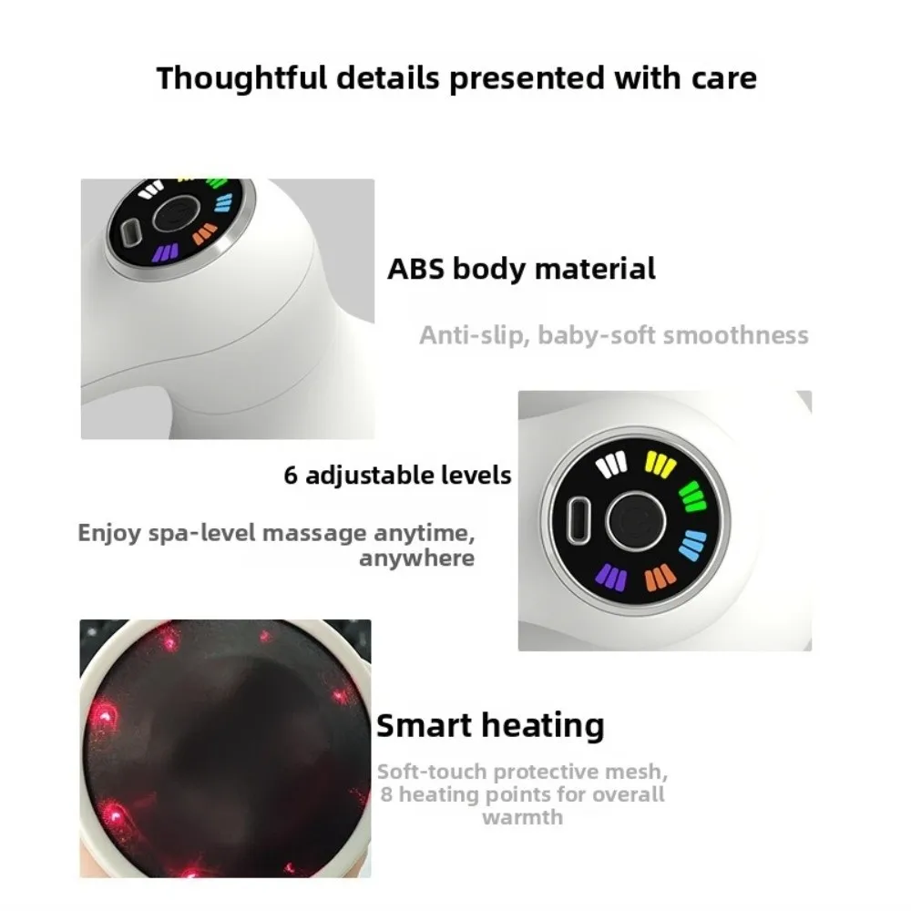 

Mini Portable Electric Massager with 3 Interchangeable Heads Adjustable Rechargeable Cellulite Roller Wireless Slimming Tool