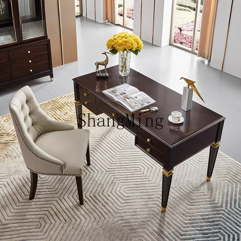 

ZYY home modern light luxury peach heart wood table simple large apartment villa study furniture set combination