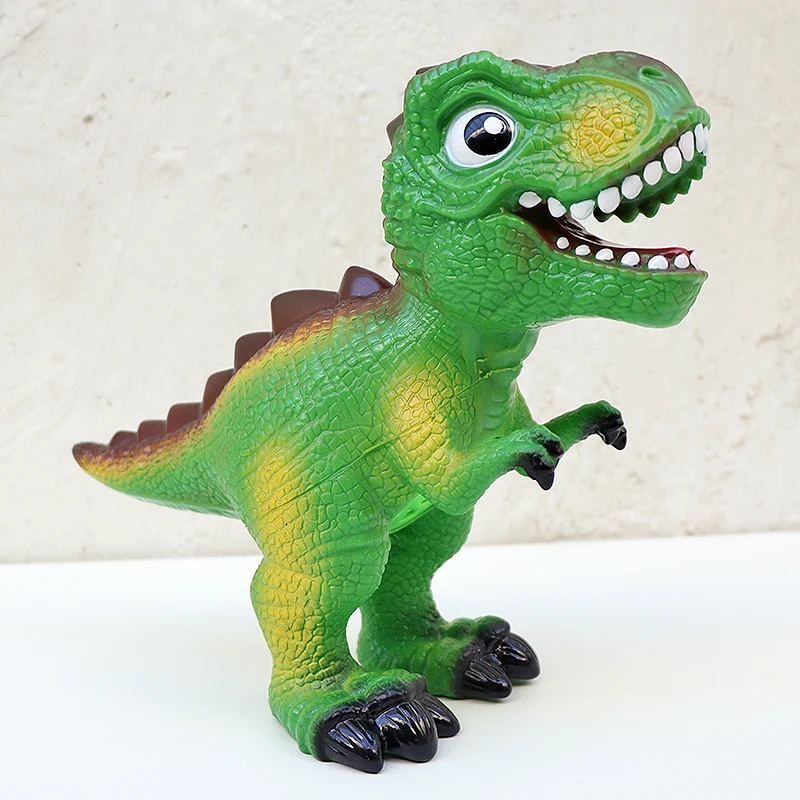 Grand modèle de dinosaure en caoutchouc souple pour enfants, jouet de dessin animé en vinyle, simulation sonore de presse, cadeau pour garçon, degré de chute