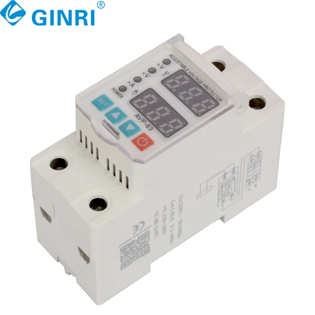 3PCS Ginri JMRD-VAG Single Phase Adjust Over Under Voltage Over Under Current Protector