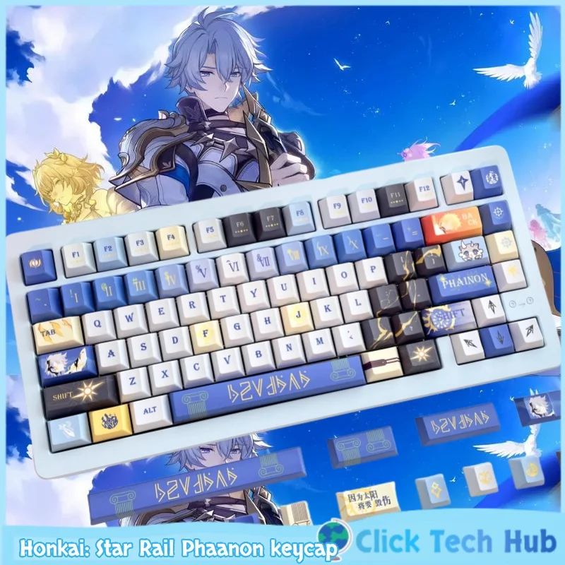 

Honkai: Star Rail Phaanon, колпачок для ключей с персонажем, 143 клавиши, вишневая игровая тема, колпачок для ключей, анимационная периферия, механическая клавиатура, колпачок