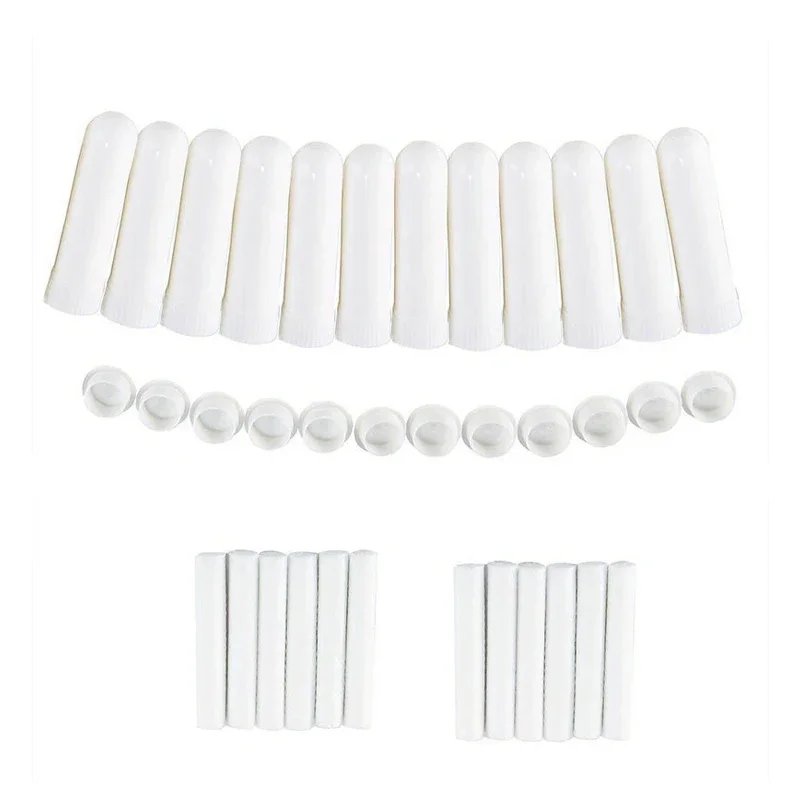 

200Pcs Refillable White Blank plastic tubes Empty Nasal Inhaler Tubes For Essential Oil Aromatherapy Portable Containers