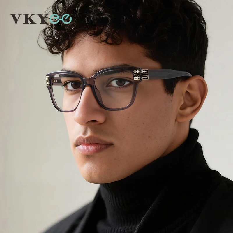 VICKY New Simple Retro Fashion Geometric Design Men's Anti-blue Light Reading Glasses Can Be Customized Prescription LS108