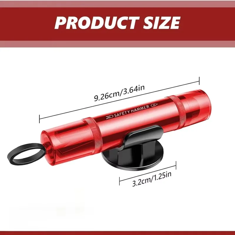 2-in-1 Car Safety Hammer High Hardness Tungsten Steel Window Glass Breaker Seat Belt Cutter Emergency Rescue Tool view 6