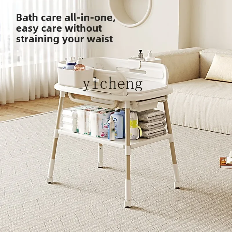 Diaper Table Large Capacity Baby Care Table Multifunctional Newborn Removable Crib