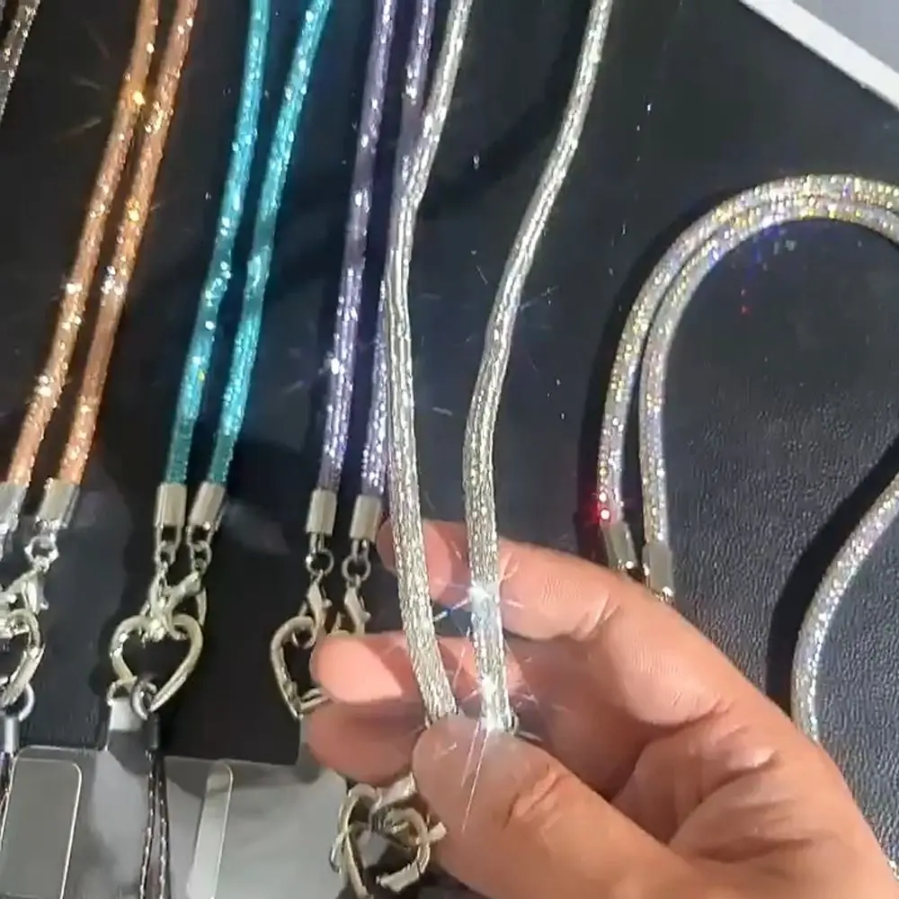 Luxury Crystal Rhinestone Phone Lanyard Bright Bling Bling Phone Case Chain Straps Hanging Cord Phone Accessories