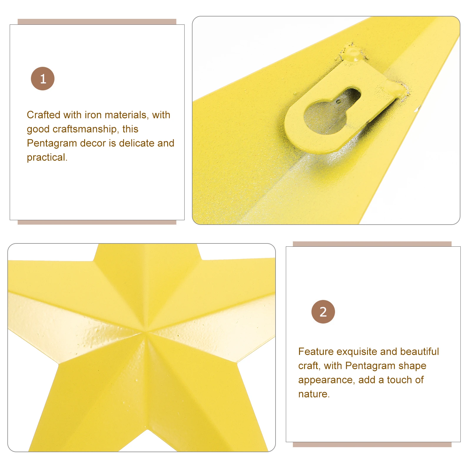 

Iron Pentagram Iron Pentagram Wall Decor Decor 5 Home Wall nament pointed Sculpture Home Office Retro Style