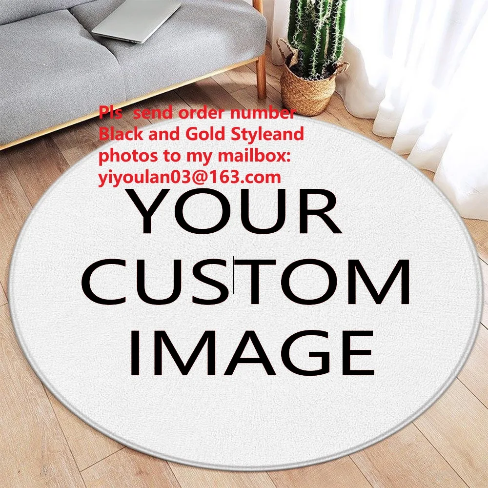 1PC DIY Pictures Custom Round Carpet 3D Printing Circular Carpet Living Room Doormat Non Slip Cushion Children Rug Chair Pet