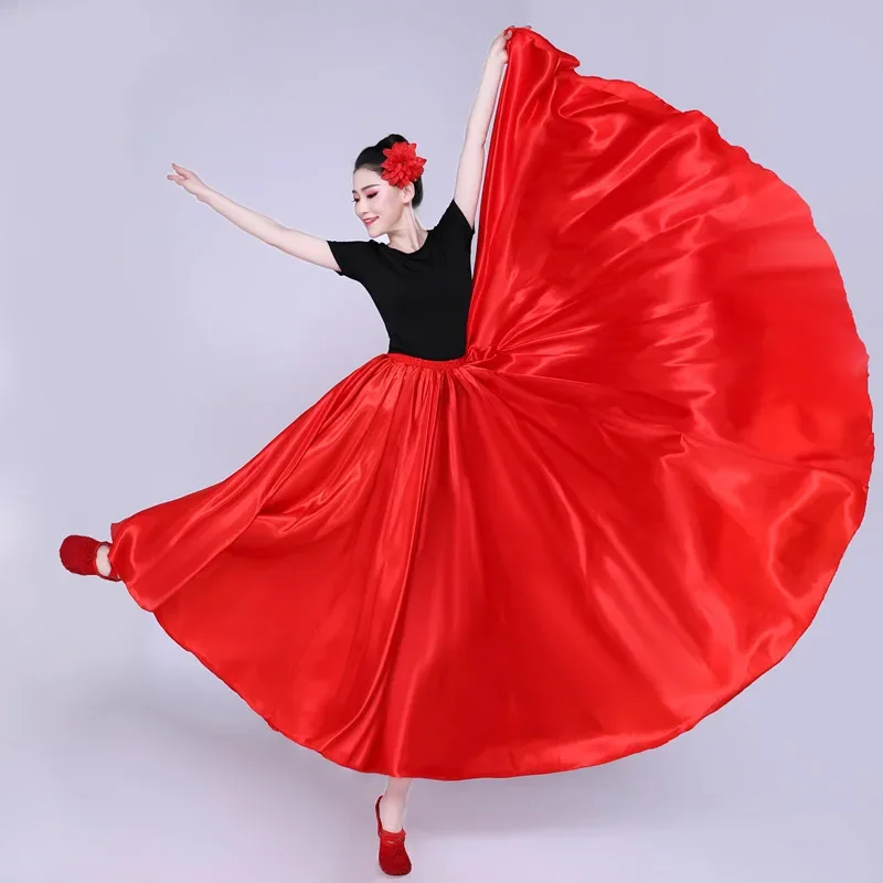 SN60 Spanish Bullfighting Skirt, Dance Skirt, Half body Flare Skirt, Modern Performance Costume, Practice Dress, Female Long5&8$