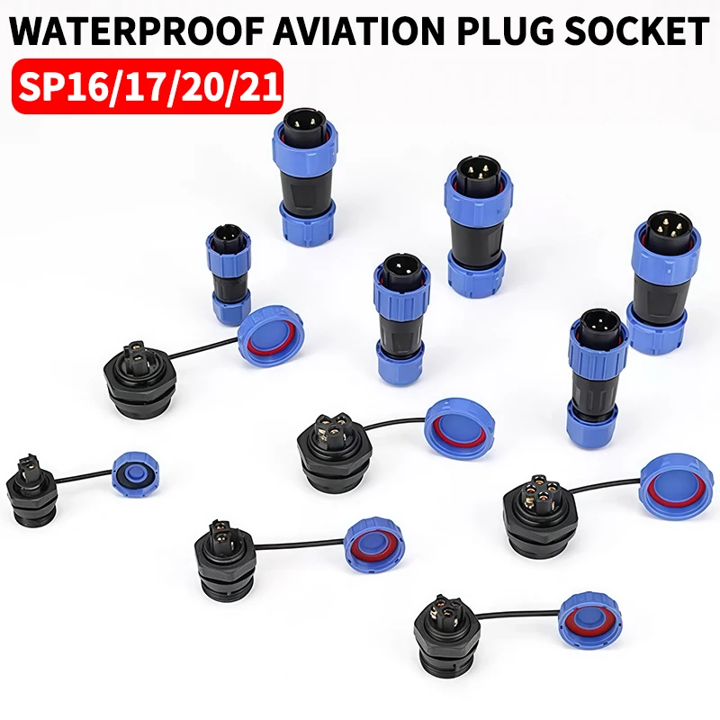 5/10/100Pcs -Solderless SP16/17/20/21 Screw Connection  Aviation Plug Quick Wiring Waterproof 2/3/4/5/6/7Pin Male And Femal