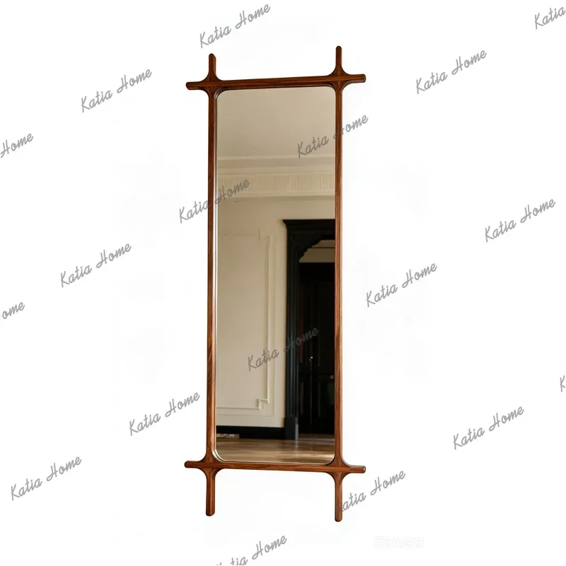 PG American Vintage Full Length Mirror Mid Century Designer Floor Dressing Mirror Creative Standing Vanity Mirror Entryway Decor
