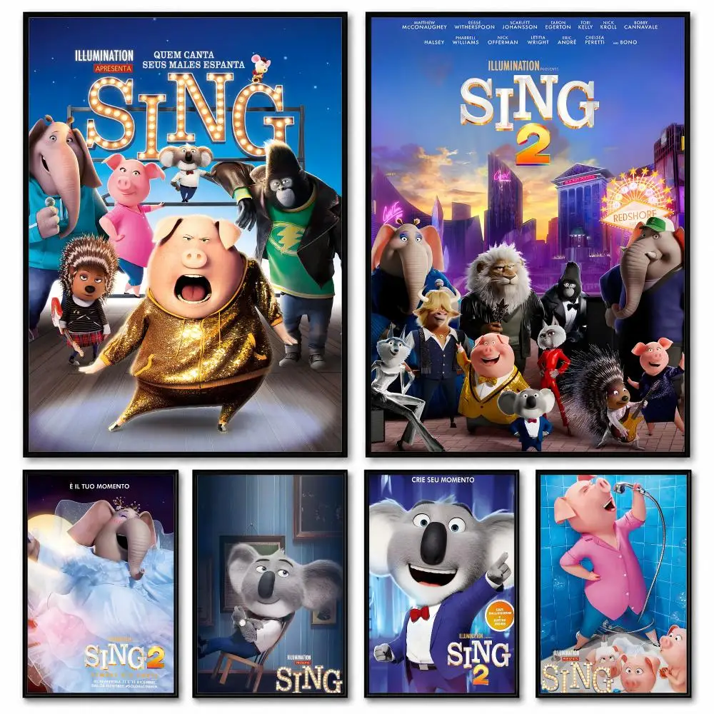 S-sings Movie Poster Room Decor Home Wall Art Printing Waterproof Garage BedRoom Posters Gift