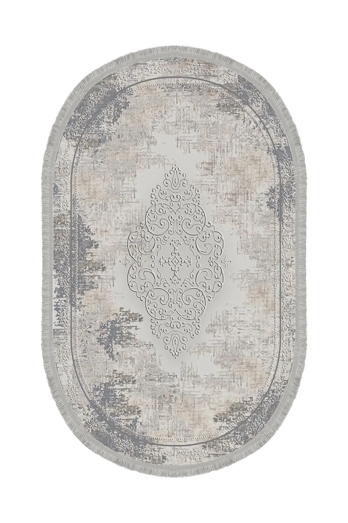 

DOLBOVI Vintage digital printing washable non-slip base stain resistant Oval living room carpet