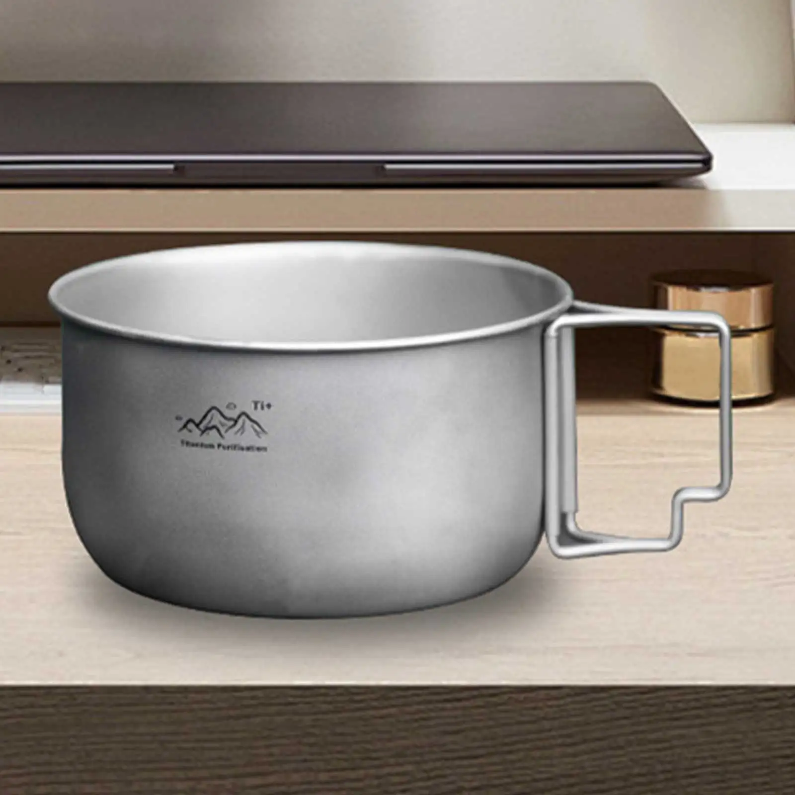 

Titanium Camping Pot Multi-Functional Collapsible Tableware Bowl Reusable Portable Alloy Cookware for Hiking Mountaineering