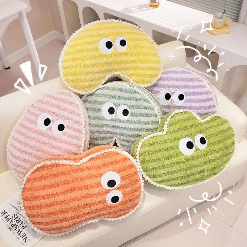 Funny Big Eyes Anime Doll Plush Throw Pillow Soft Stuffed Plush Toys Comfort Sofa Home Cushion for Girls Gifts Kawaii Room Decor