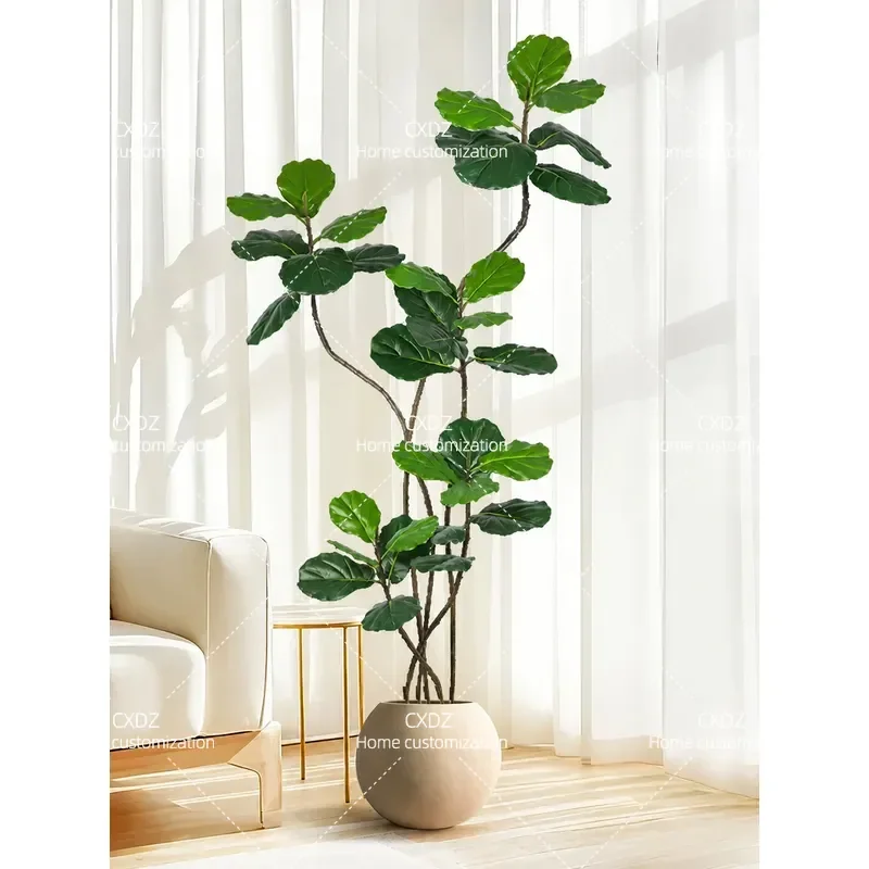 Simulated green plant piano leaf fir high-end light luxury indoor living room decoration bionic plant potted false tree floor