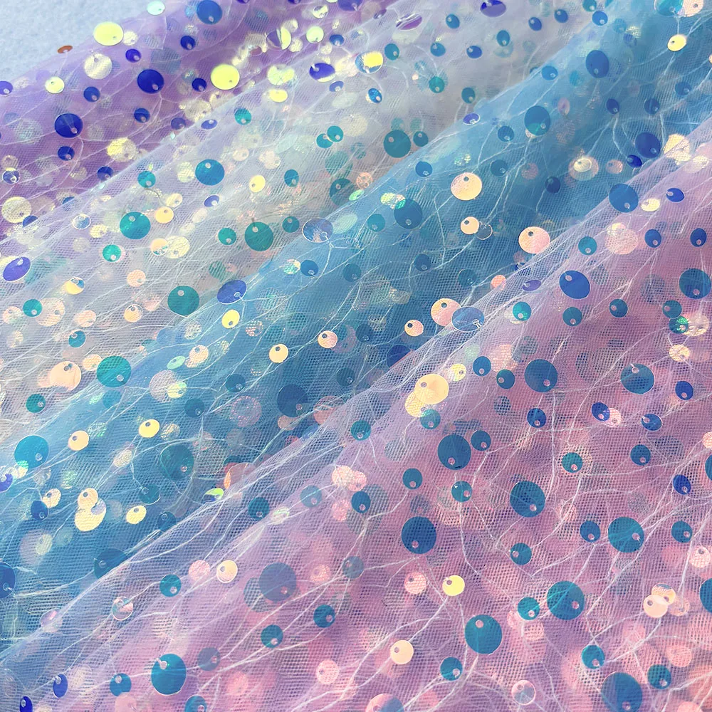 Rainbow Metallic Mesh Embroidery Cloth for Handmade Performance Dresses Photo Backdrops DIY Bows (Trending Craft)