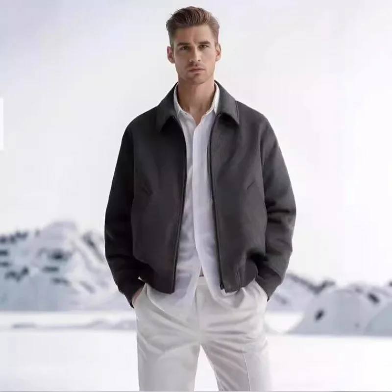 Giacca autunno/invernoCentury da uomo Temperamentale popolare semplice cardigan con risvolto giacca di lana da uomo