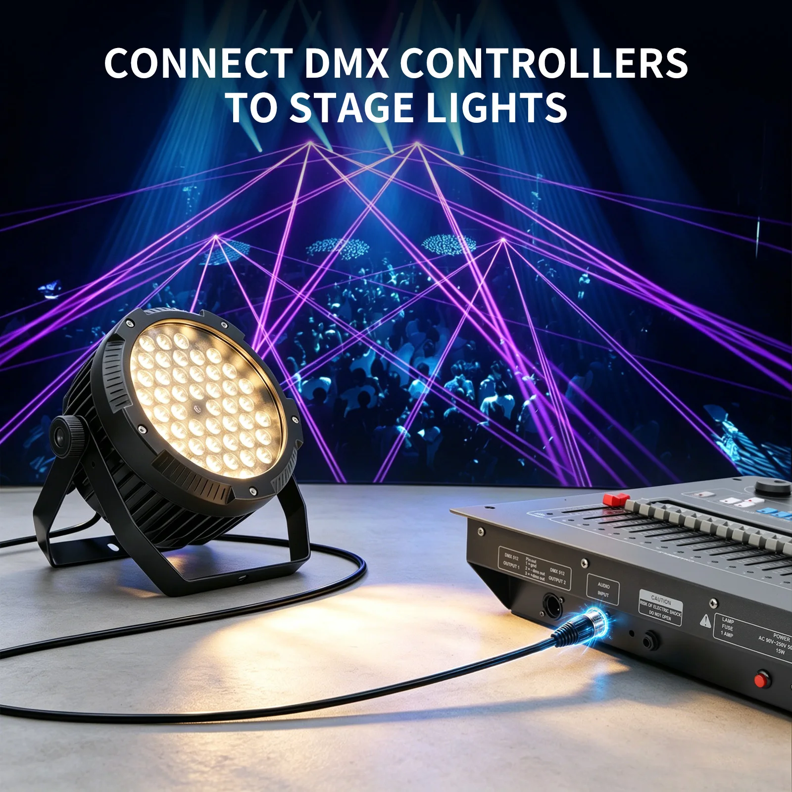 3Pin XLR Cable Audio Line 2M/3M/5M/10M DMX Cable Stage Light Accessories For Led Par Light Moving Head Console Connection view 2